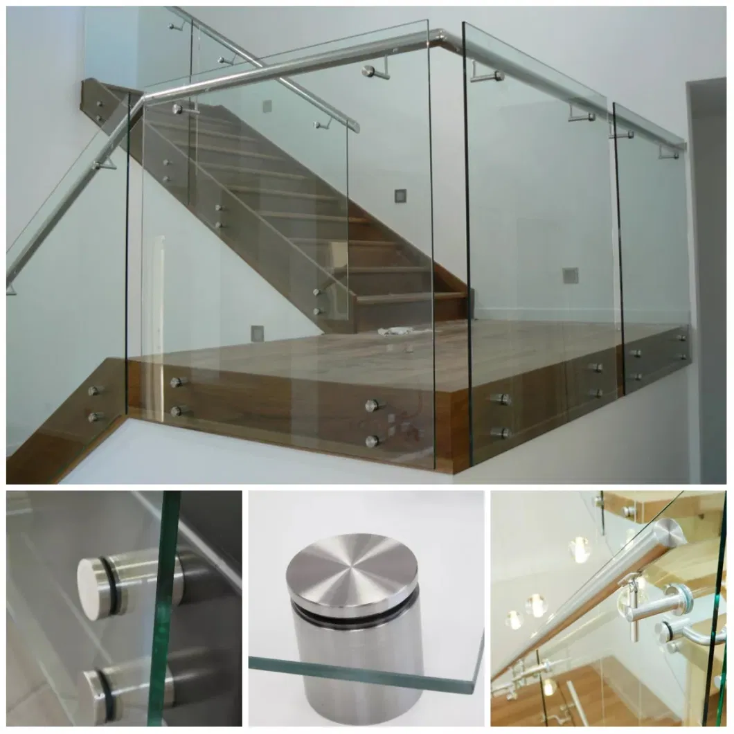 Good Price Tempered Glass Metal Fence Stair Balustrade Interior Standoff Glass Railing