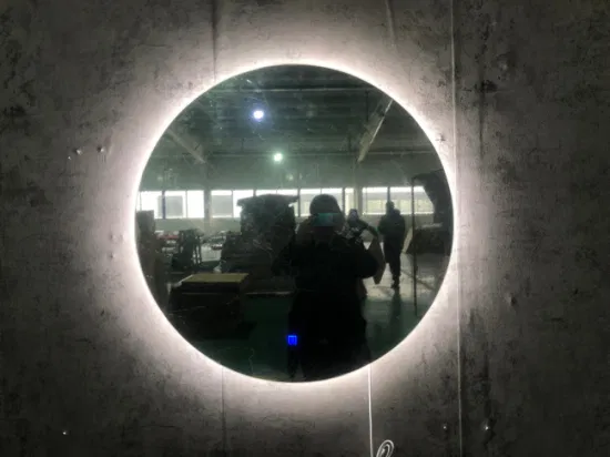 Miroir rond de marque en aluminium, meubles de salle de bains blancs Guangzhou